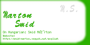 marton smid business card